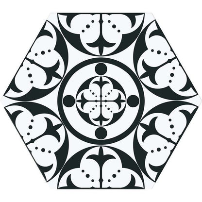 Carnaby Hexagon Decor Black Tile
