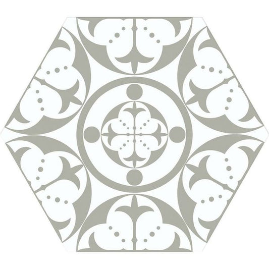 Carnaby Hexagon Decor Grey Tile