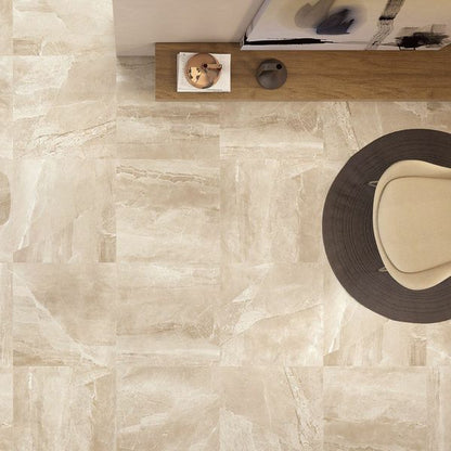 Sample Kashmir Hueso Pulido/Leviglass Marble Effect Tile 600x600
