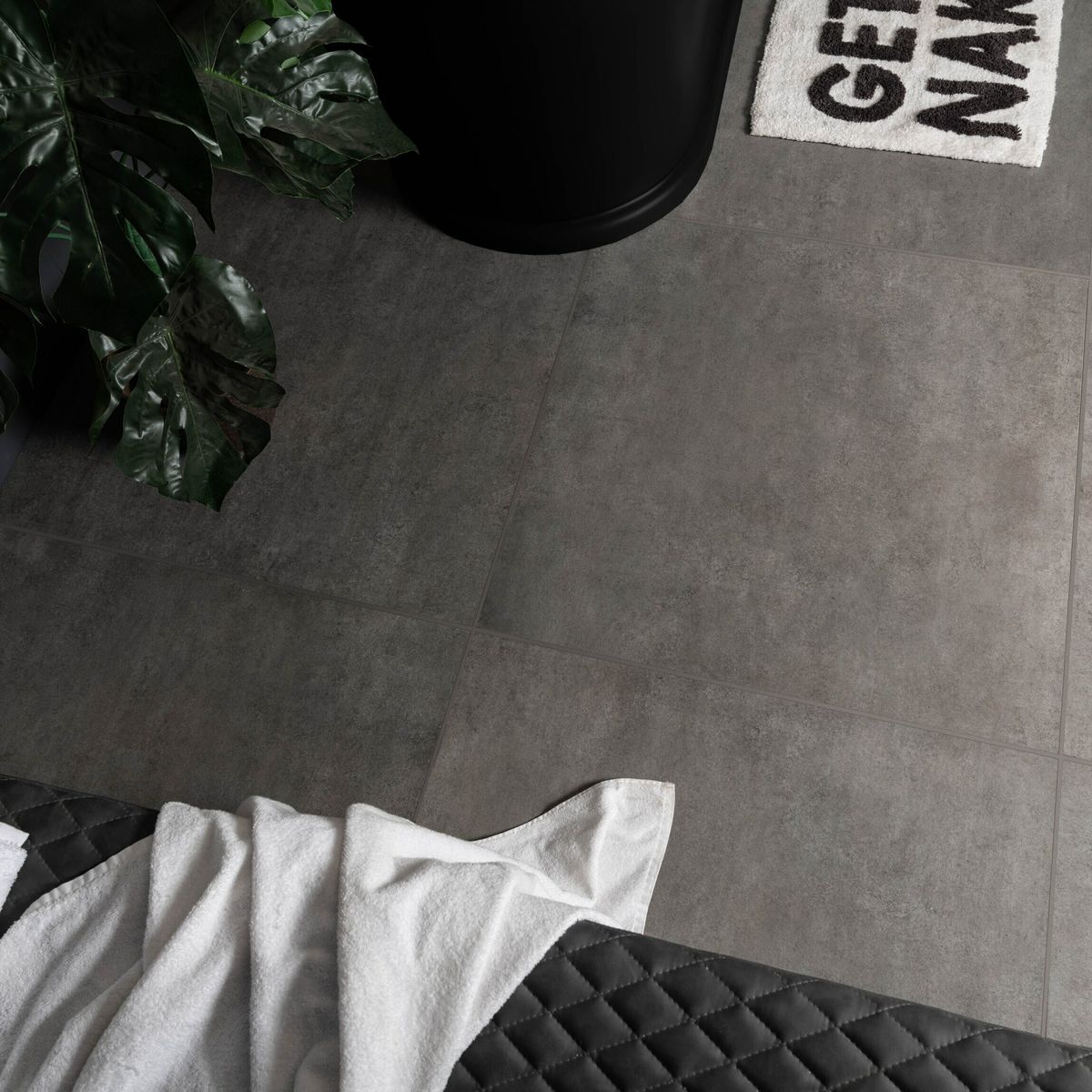 Sample - Clay Stone Effect Dark Stone Effect Grey Floor Tiles