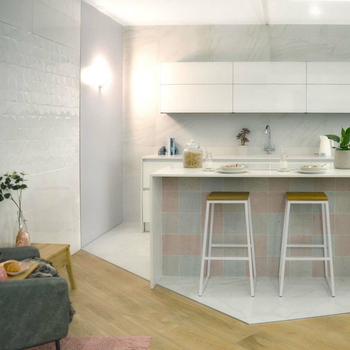 Terrazzo Light Pink Terrazzo Effect Matt Tiles