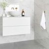 Sample Riva White Gloss Marble Effect Wall Tile 600x300