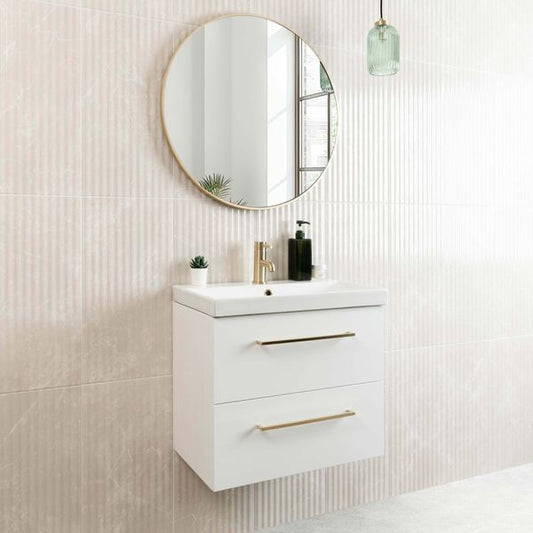 Sample Imperial Warm White Gloss marble Effect Decor Wall Tile 600x300
