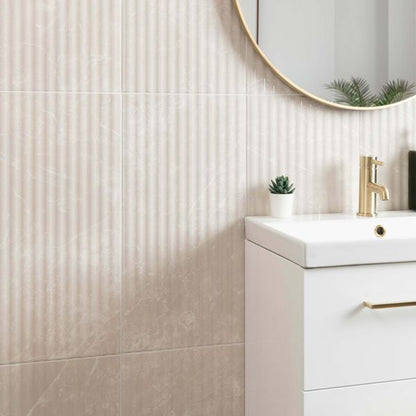 Sample Imperial Warm White Gloss marble Effect Decor Wall Tile 600x300