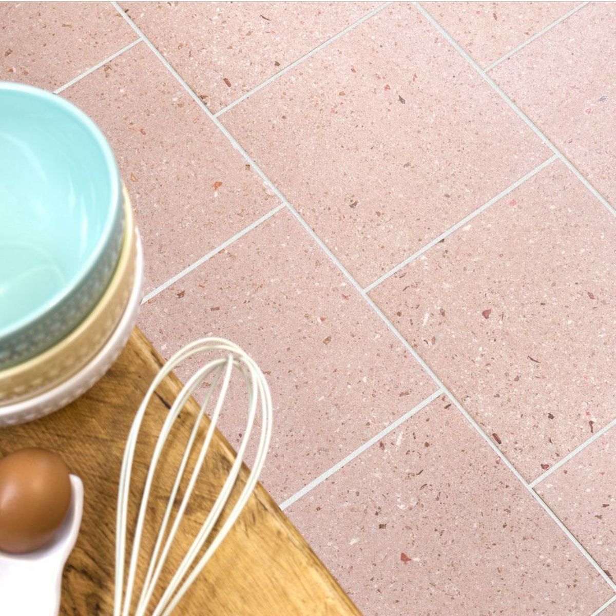 Sample - Terrazzo Light Pink Terrazzo Effect Matt Tiles