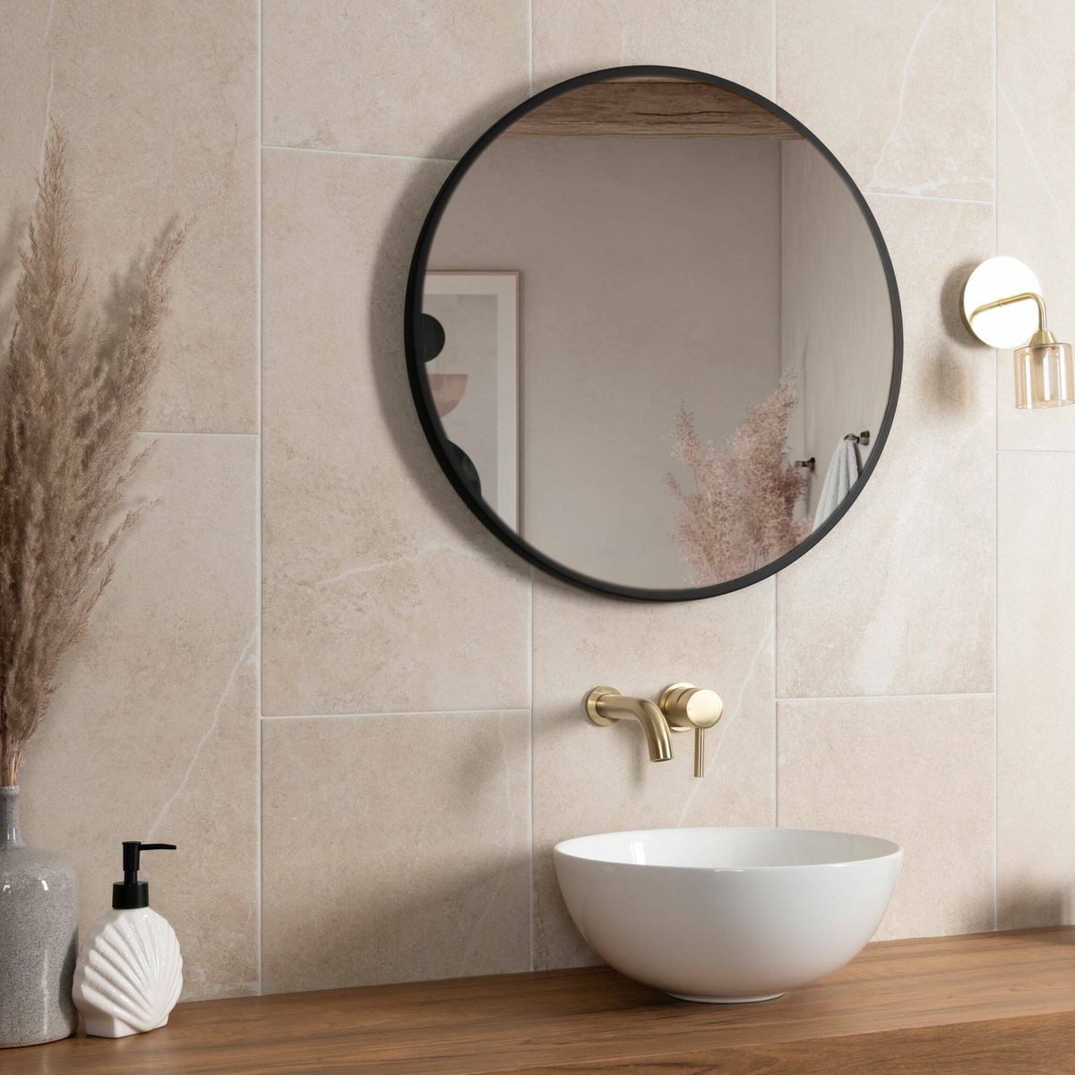 Sample - Stoneart Matt Beige Stone Effect Wall and Floor Tiles