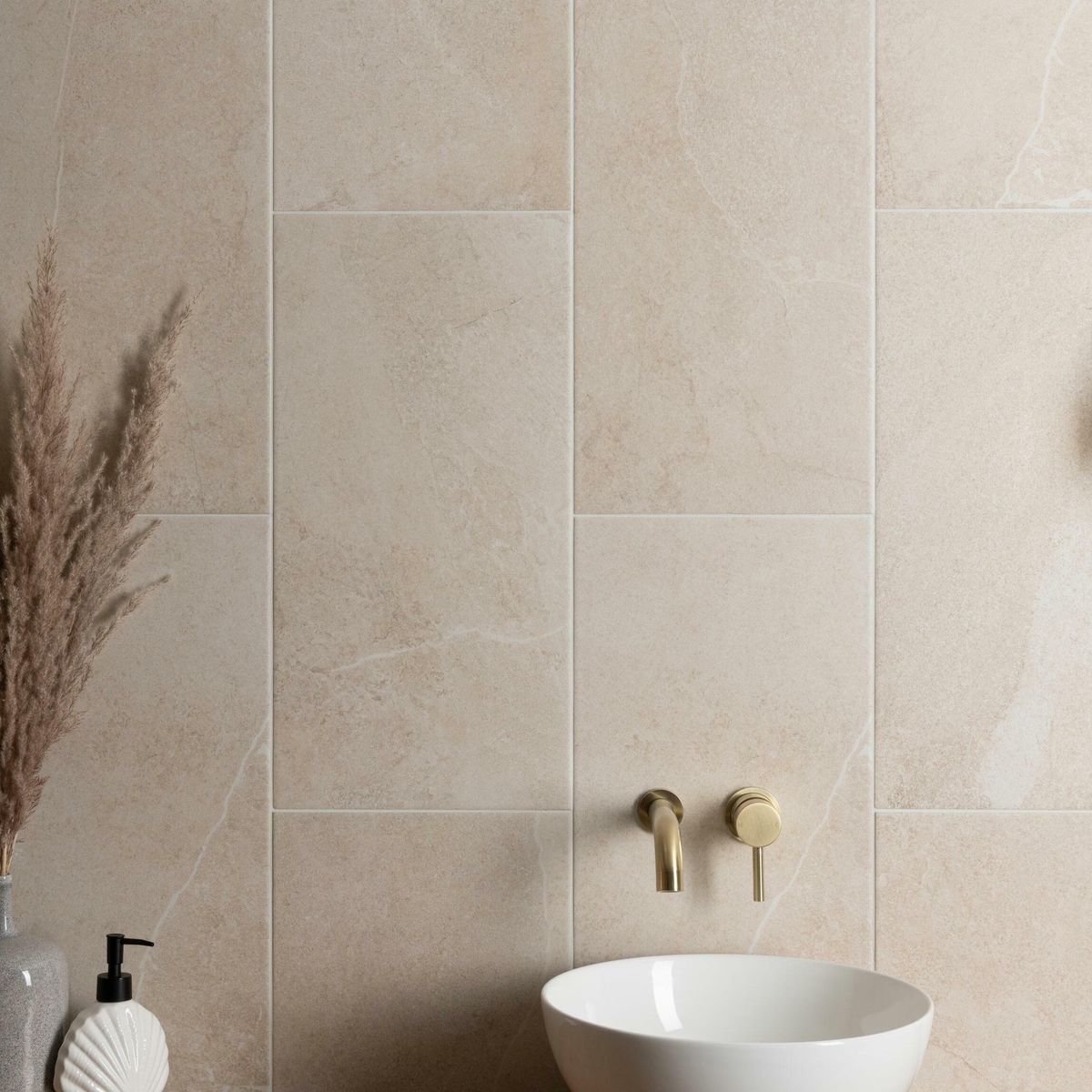 Sample - Stoneart Matt Beige Stone Effect Wall and Floor Tiles