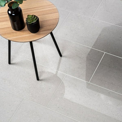 Sample - Windsor Silver Grey Stone Effect Polished 600x300 Tiles