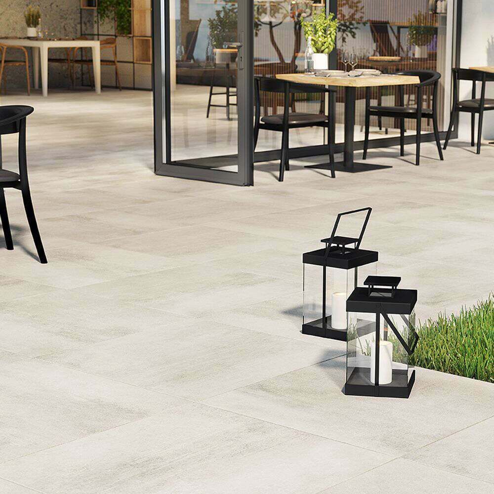 Grava White Outdoor Concrete Effect