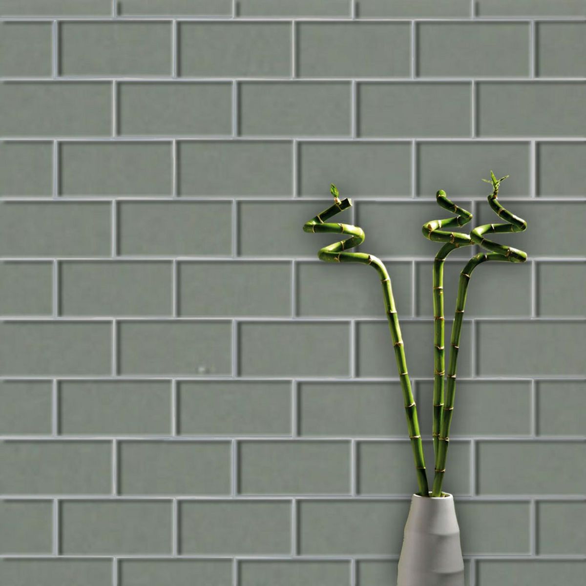 Sample - Liso Sage Green Gloss Metro Tiles 100x200