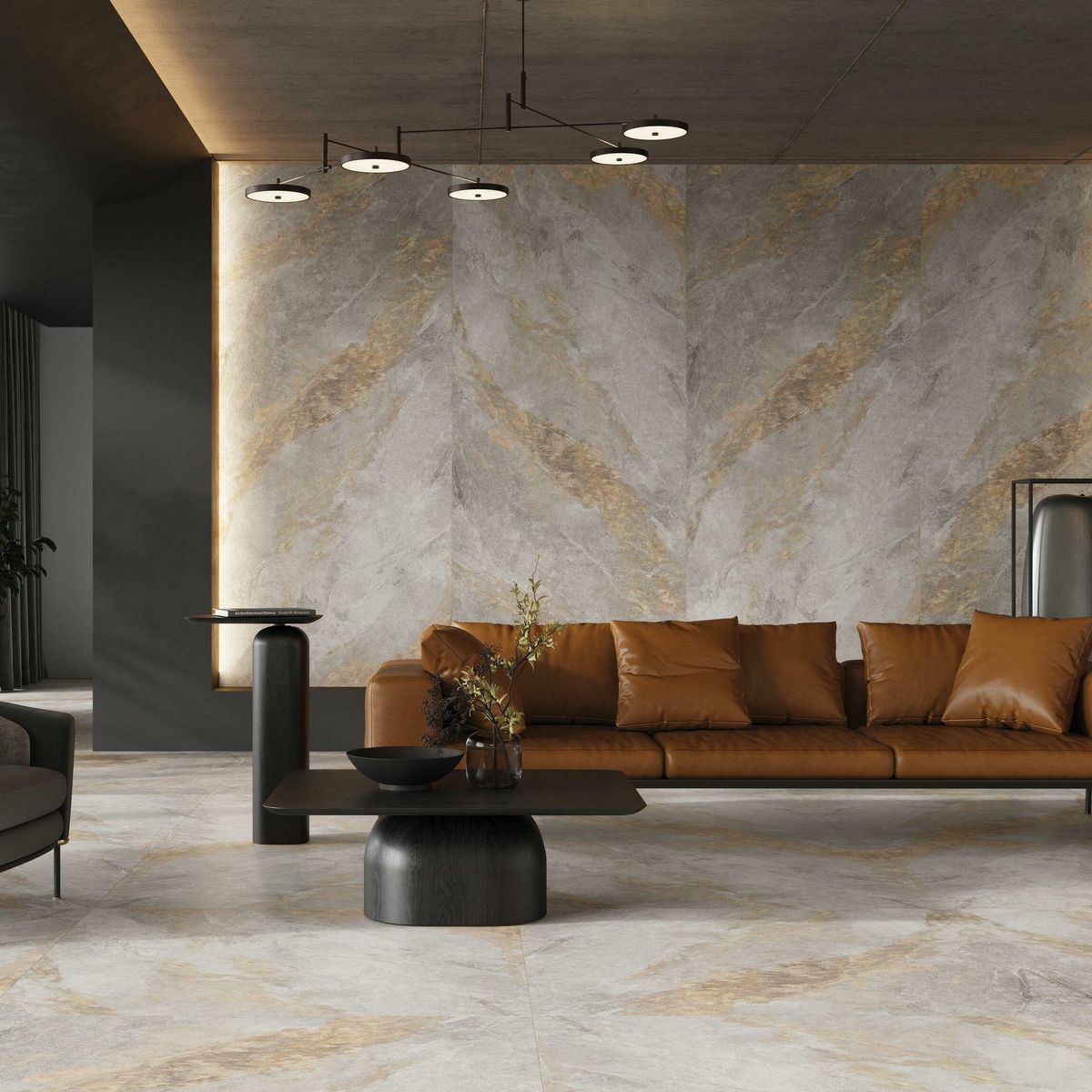 Sample - Auric Light Grey Marble Effect Wall and Floor Tiles 1197x597