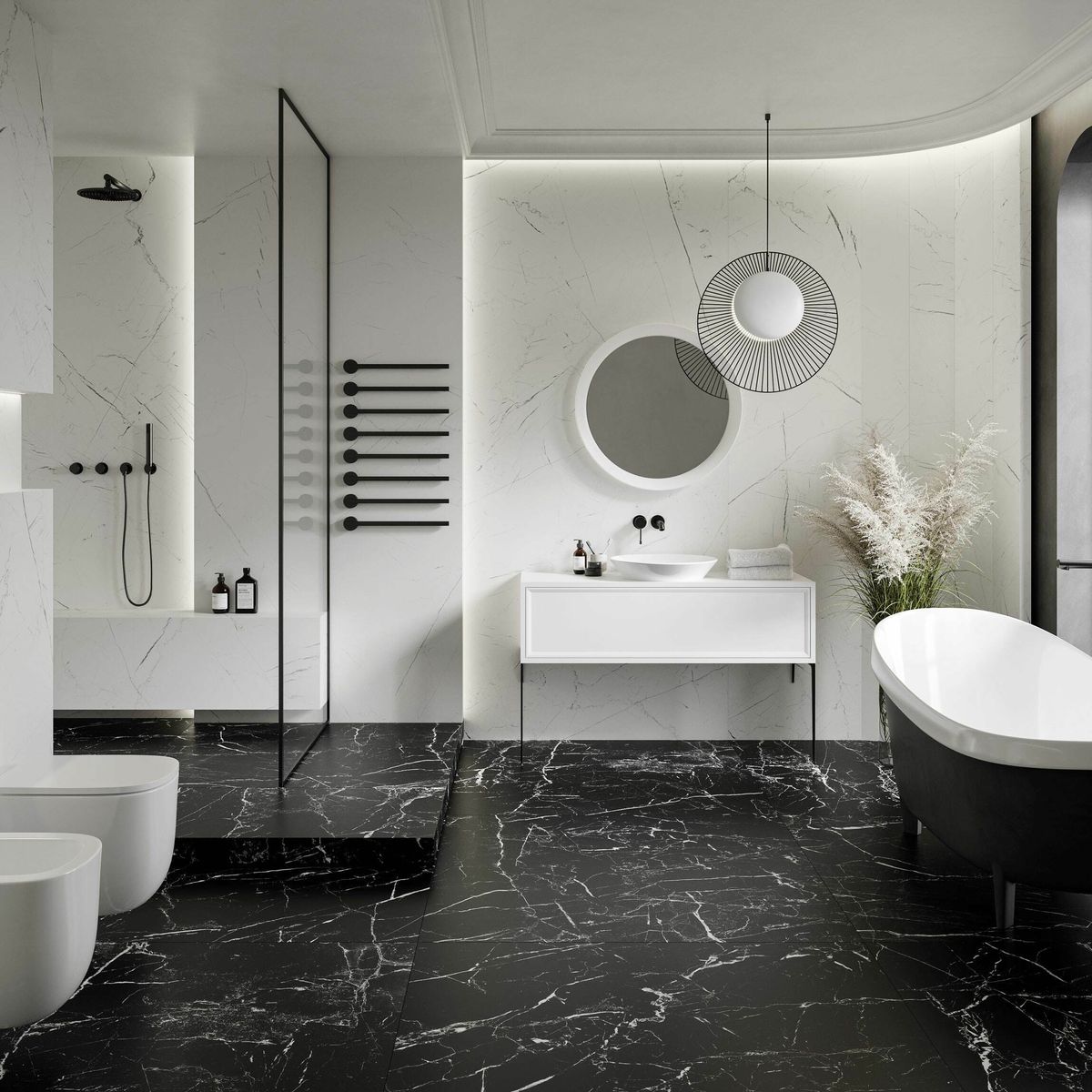 Marmo Morocco Black Marble Effect Wall and Floor Tiles 1197x597