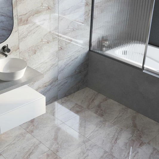 Helena Anthracite Marble Effect Tile 450x450