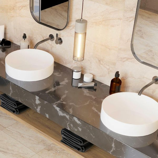 Helena Beige Marble Effect Tile 300x600