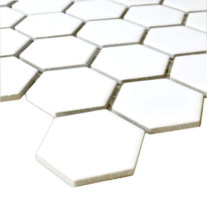 Pixel White Hexagon Gloss 50x50