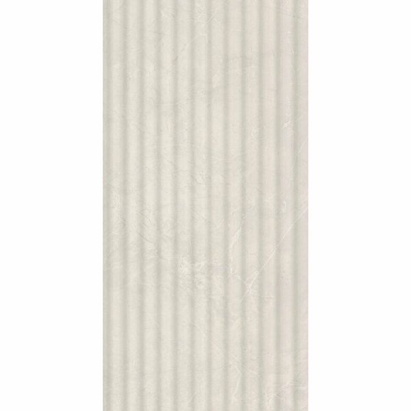 Sample Imperial Warm White Gloss marble Effect Decor Wall Tile 600x300