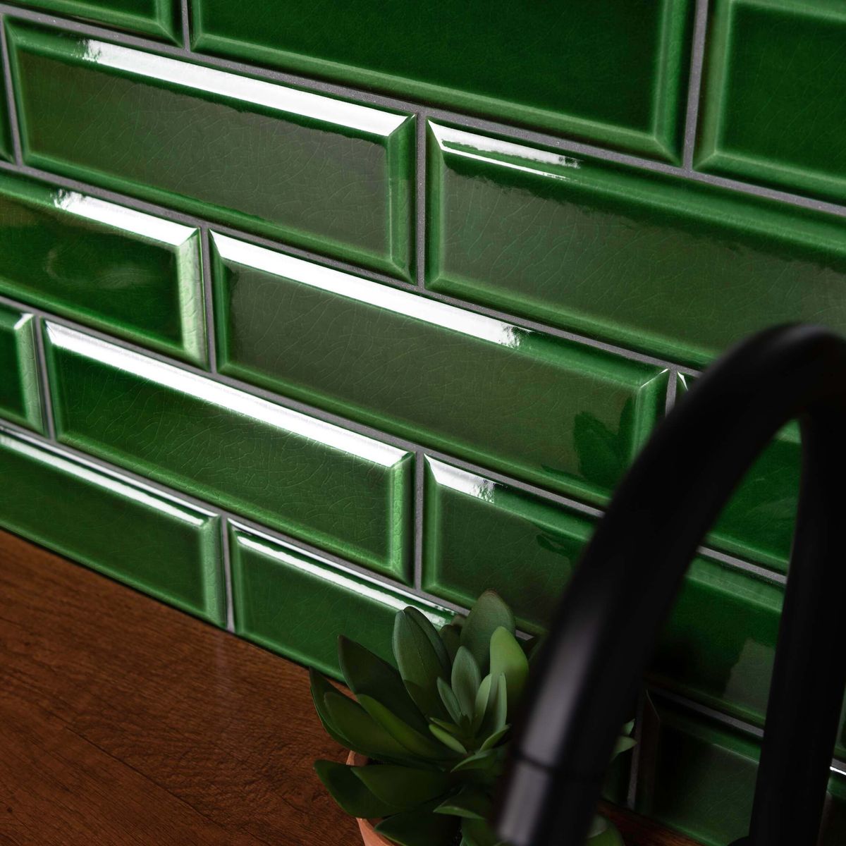 Sample - Ingot Verde Green Crystal Metro Tiles