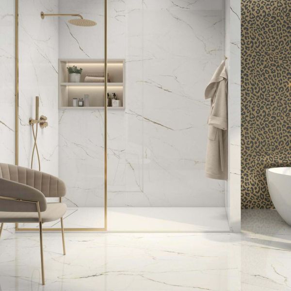 Leviglass Torano dorado Marble Effect Tile