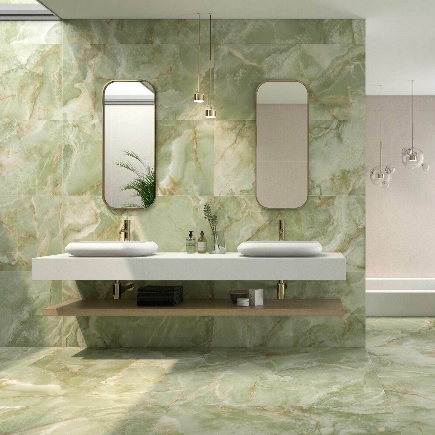 Lux Noor apple Marble Effect Tile