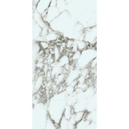 Luxglass Rain Arabescato pearl Marble Effect Tile