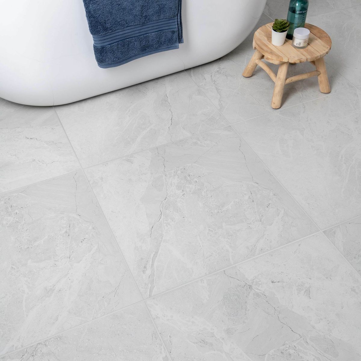 Sample - Makrana Breccia White Matt Wall and Floor Tiles