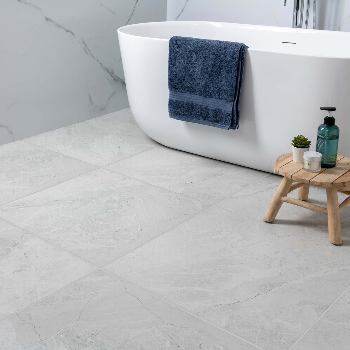 Sample - Makrana Breccia White Matt Wall and Floor Tiles