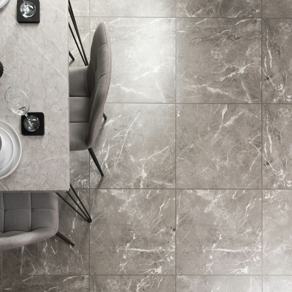 Sample - Makrana Breccia Grey Matt Wall and Floor Tiles