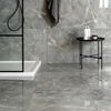 Sample - Makrana Breccia Grey Polished Marble Effect Tile 600x600