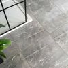 Sample - Makrana Breccia Grey Polished Marble Effect Tile 600x600