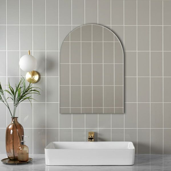 Liso Light Grey Gloss Metro Tiles 100x200