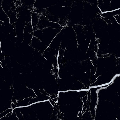 Sample - Genova Black Polished Marble Effect 600x600