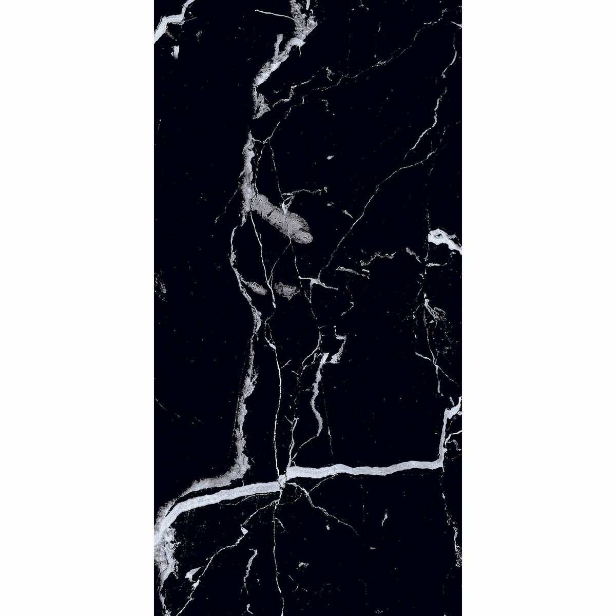 Sample - Genova Black Polished Marble Effect 600x300