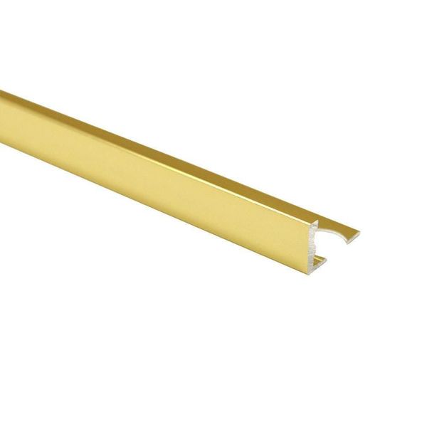 Aluminium Straight Edge Trim 10mm Bright Brass