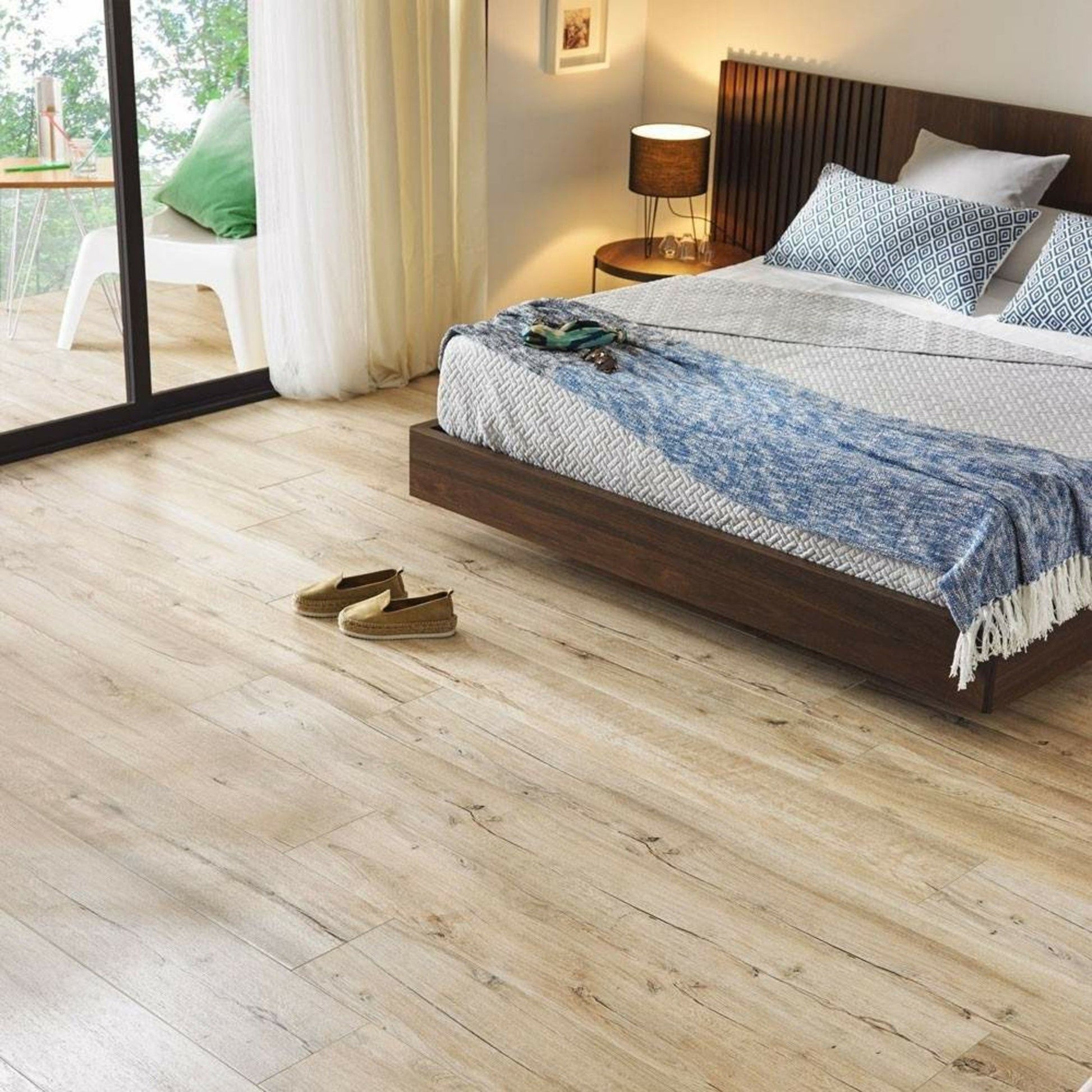 Mumble Natural Oak Anti-Slip Wood Effect Tile 900x150