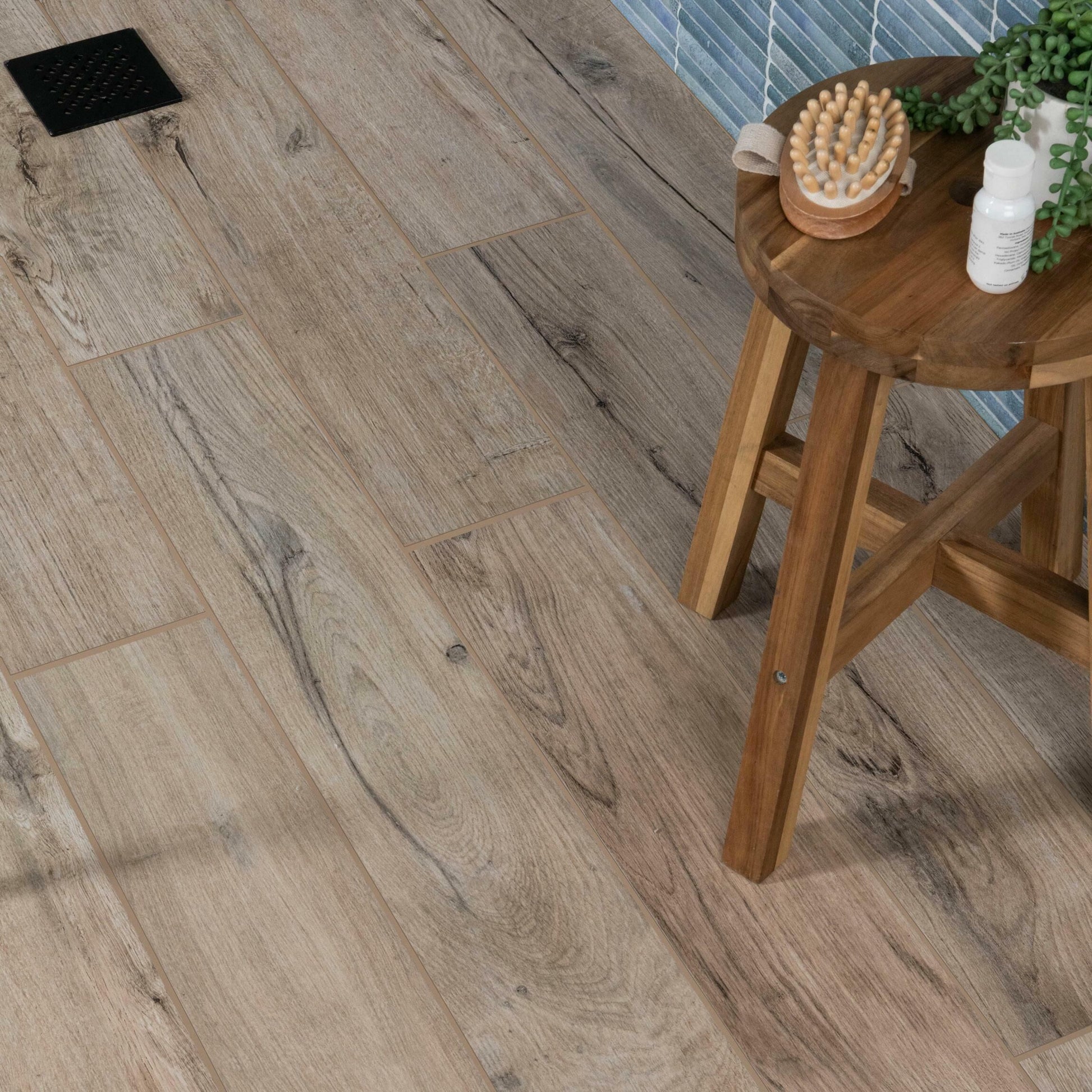 Mumble Natural Oak Anti-Slip Wood Effect Tile 900x150