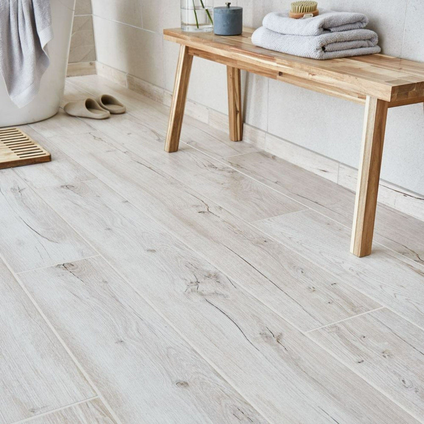 Mumble B Light Oak Wood Effect Tile 195x1215