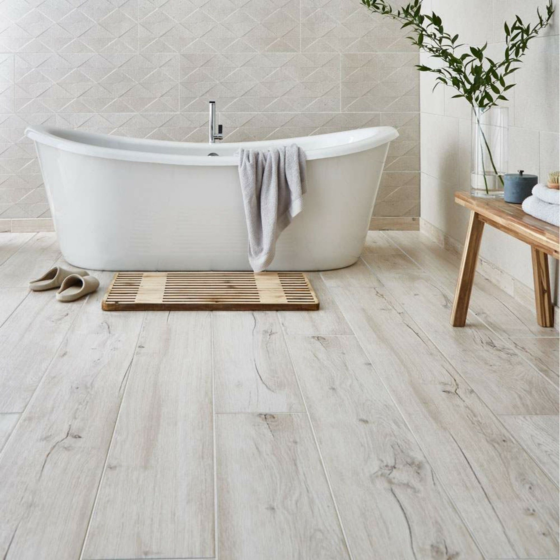 Mumble B Light Oak Wood Effect Tile 195x1215