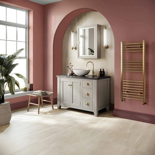 New Pietra Beige Rectified Matt Stone Effect Tile 1200x600x7mm