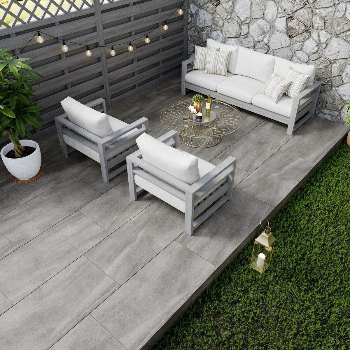 Sample - New Pietra Grey Rectified Stone Effect Slab 1200x600x20mm