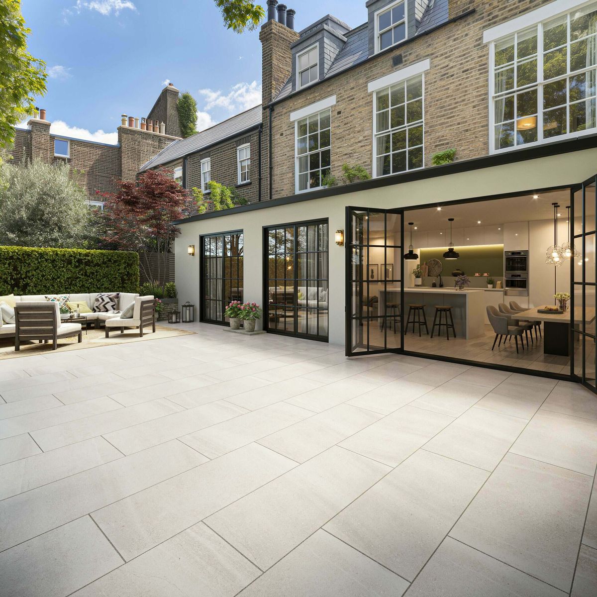 Sample - New Pietra White Rectified Stone Effect Slab 1200x600x20mm