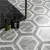 Sample - Bardiglio Hexagon Deco Marble Effect Tile