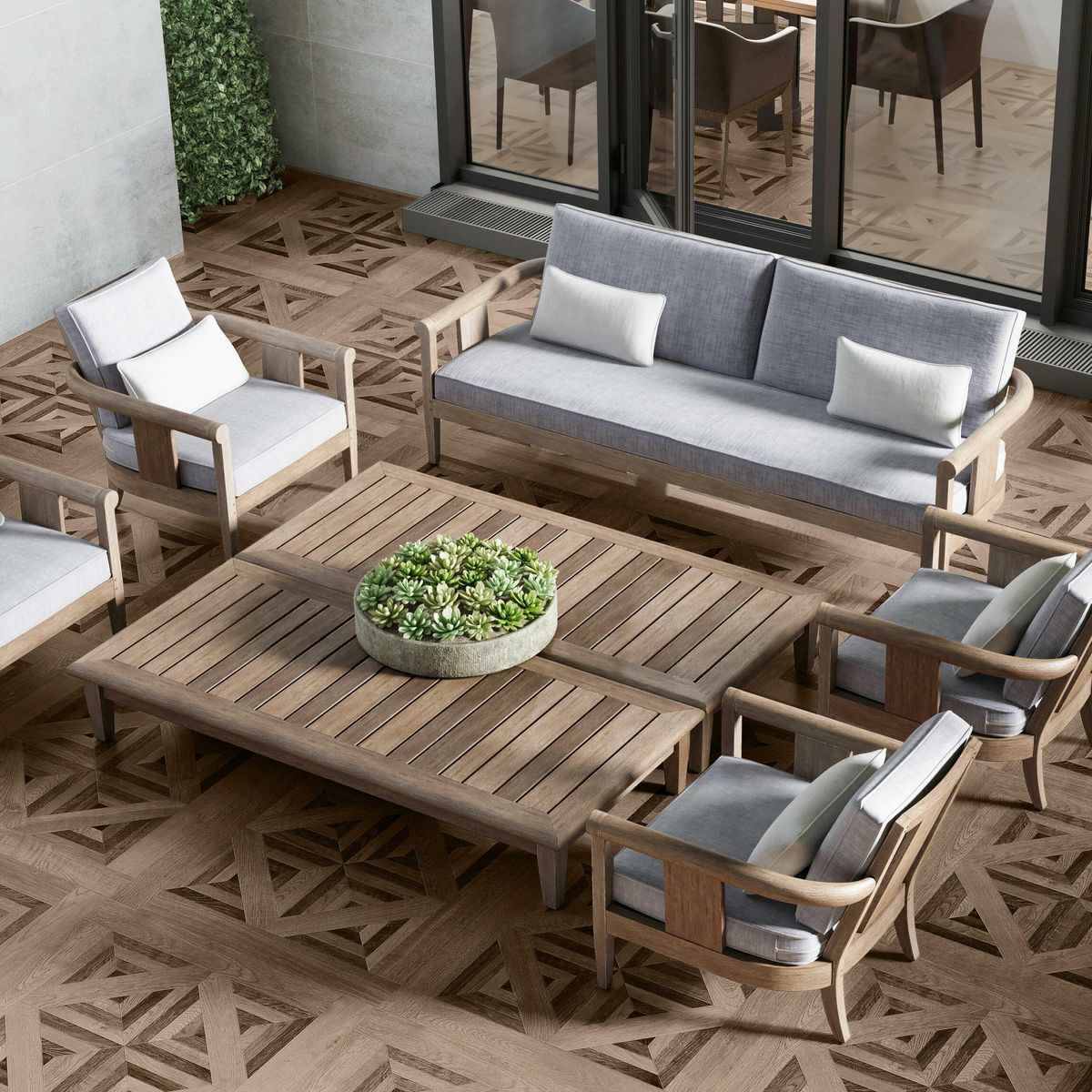 Sample - Old Manor Dark Walnut Outdoor Paving Slabs