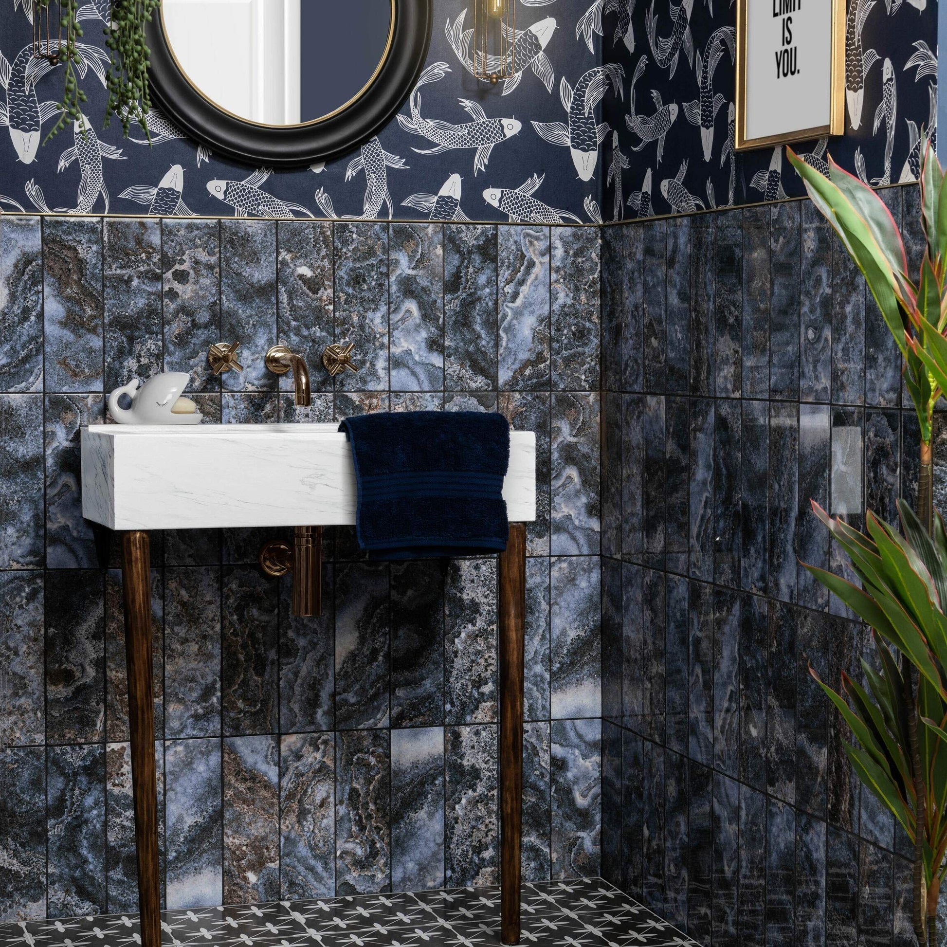 Onix Lapislazuli Marble Effect Tile