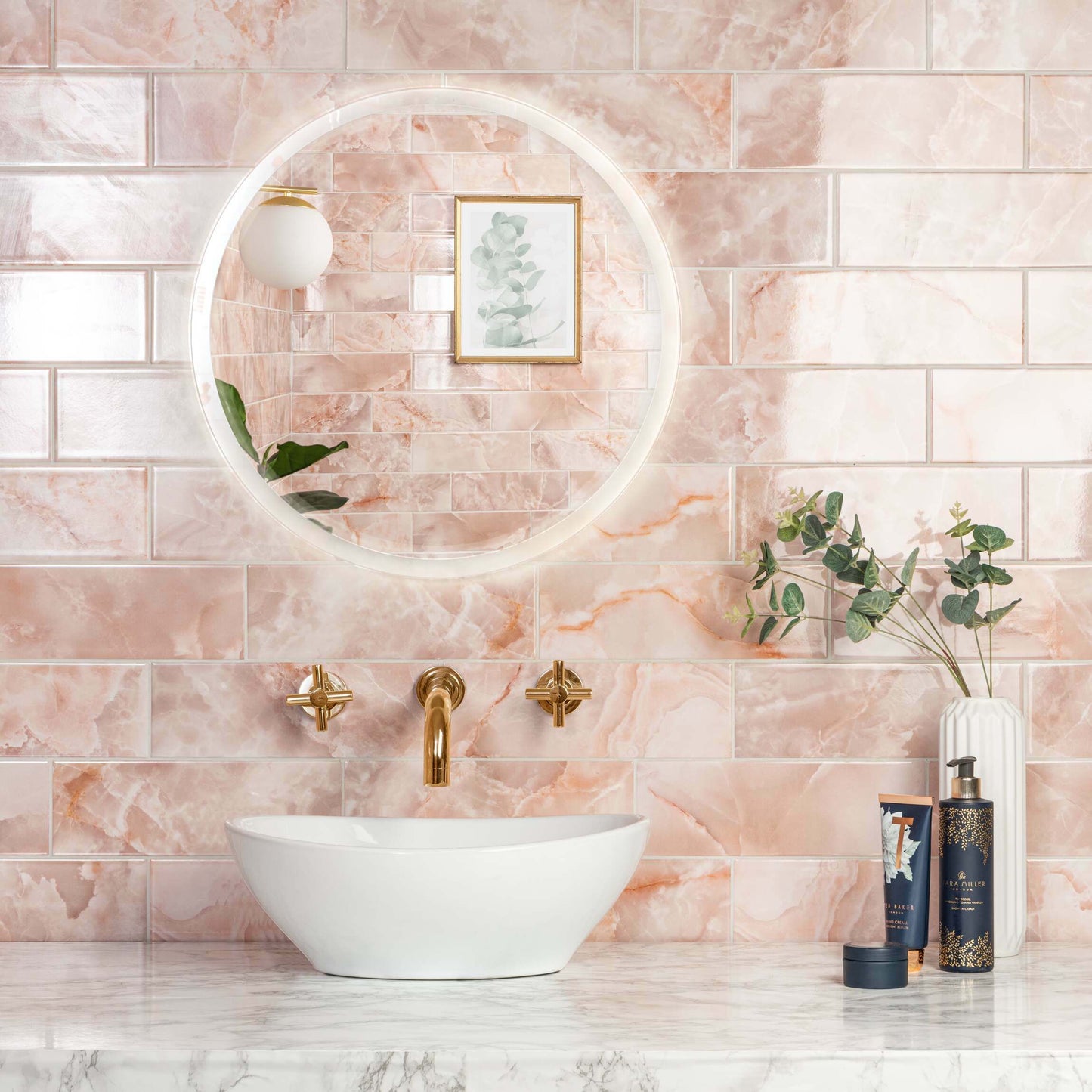 Onix Rosa Marble Effect Tile