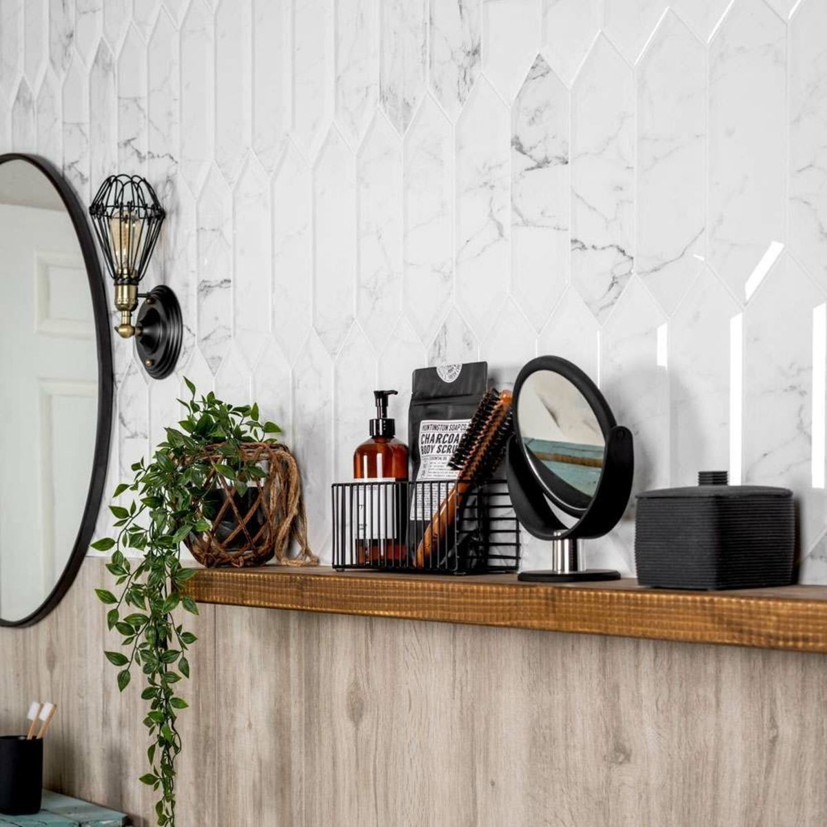 Sample - Pickett® Bevelled Carrara Metro Tiles