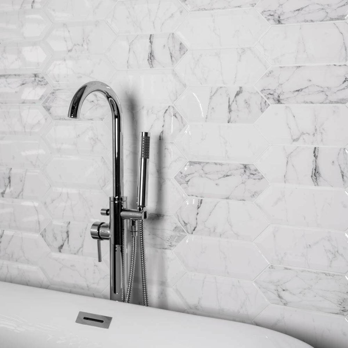 Sample - Pickett® Bevelled Carrara Metro Tiles
