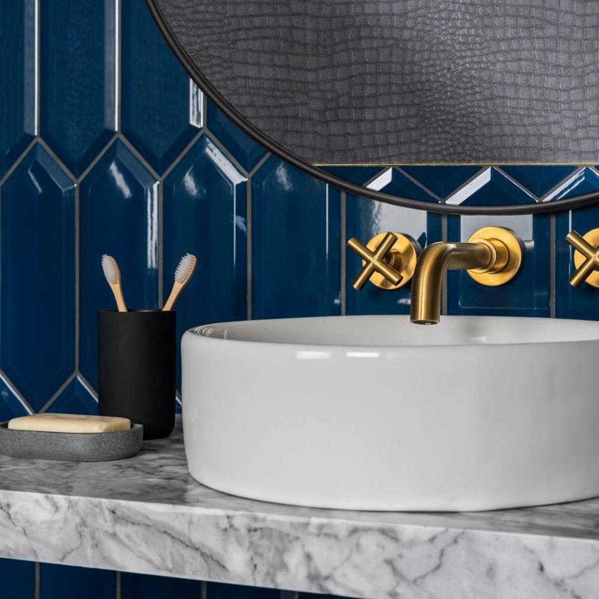 Sample - Pickett® Bevelled Navy Metro Tiles