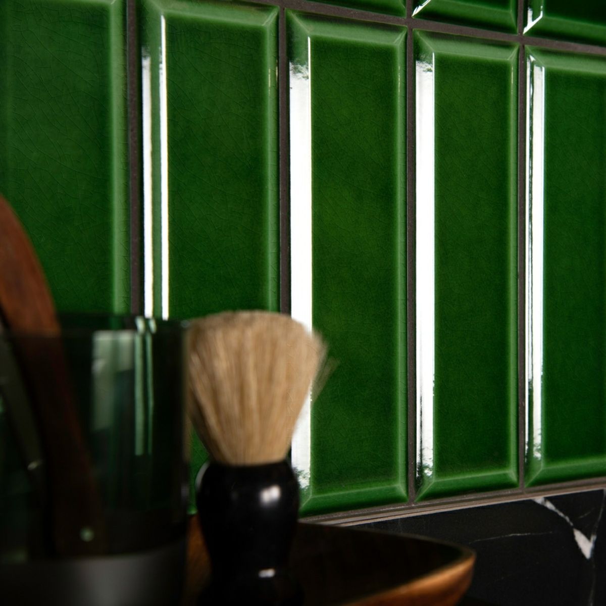 Sample - Ingot Verde Green Crystal Metro Tiles