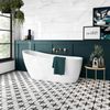 Sample Poole White Matt Patterned Floor Tiles 450x450