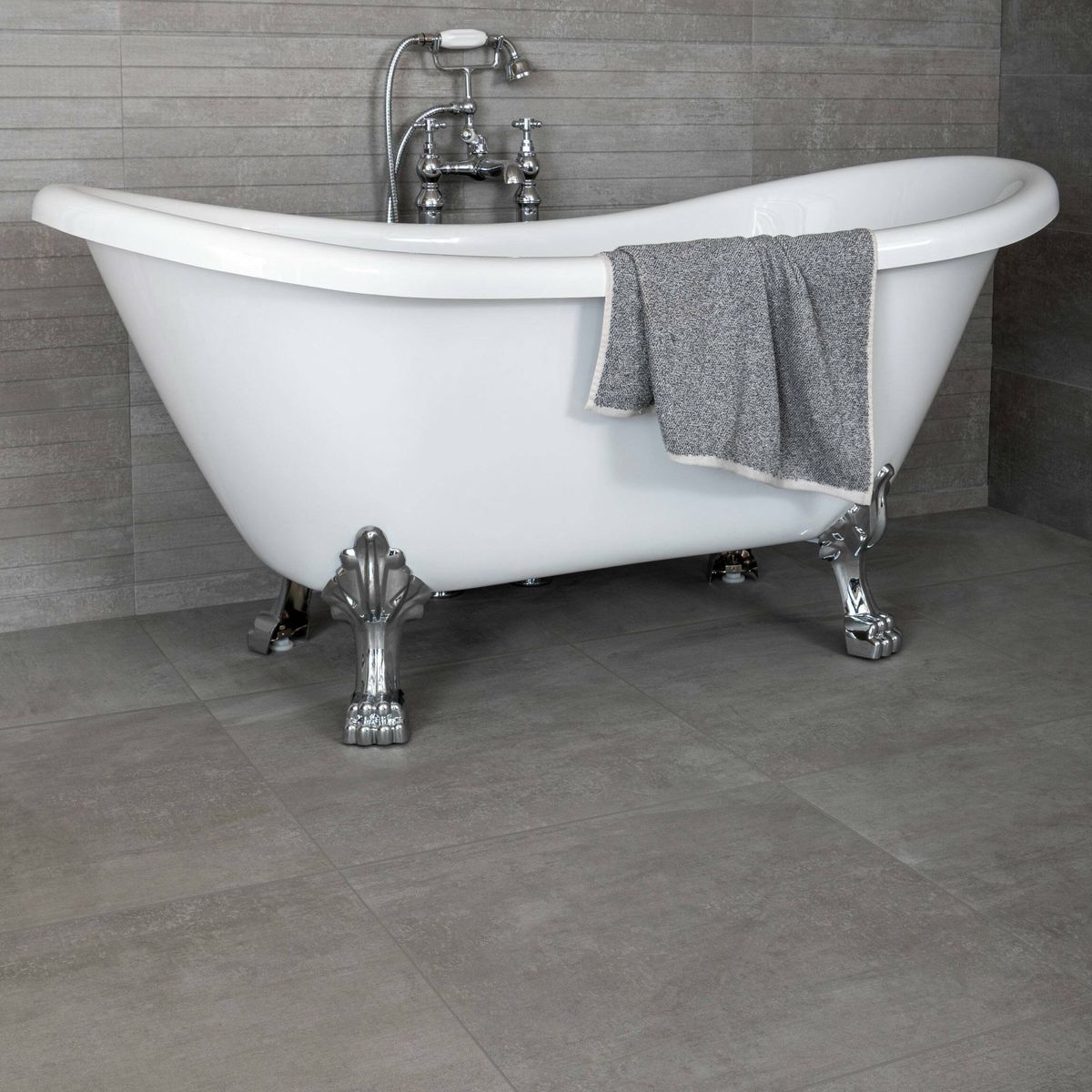 Sample - Porto Grey Matt Decor Concrete Effect Wall Tiles